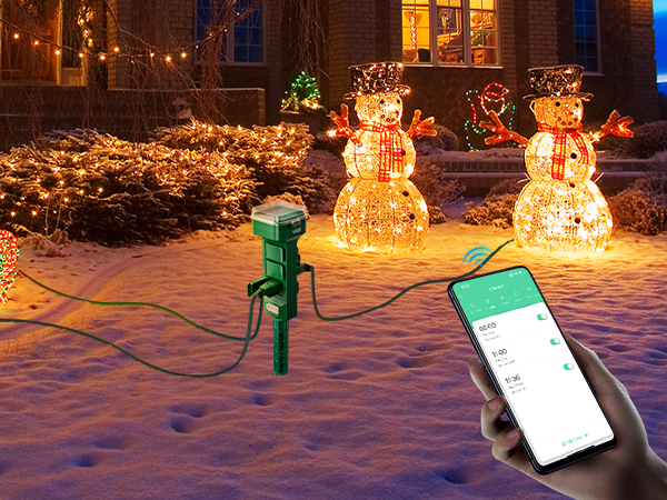 outdoor multi plug outlet waterproof outdoor christmas lights timer