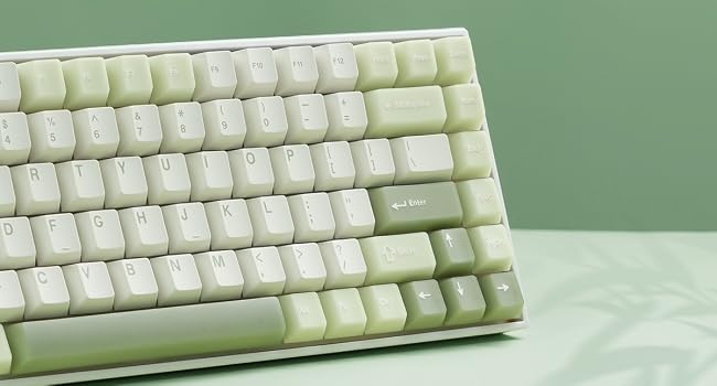 Womier PBT Keycaps Green, Jade Keycaps 60 75 100 Percent, Translucent Key caps Custom