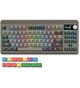 Womier Retro 75% Wireless Bluetooth Keyboard with Smart Display & Knob | M87 Pro Bluetooth 5.1/2....