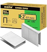 meite 15.5 Gauge Flooring Staples, 2-Inch Length 1/2-Inch Crown Hardwood Floor Staples Collated G...