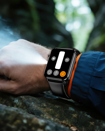 Built-in flashlight for night hikes