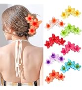 ANBALA 8Pcs Flower Hair Clips Hawaiian Plumeria Hair Clips for Women Non-Slip Claw Clips For Thic...