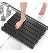 Domax Wooden Bamboo Bath Shower Mat- Non-Slip Waterproof Large Bathroom Floor Mat for Indoor Outd...