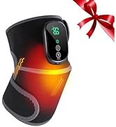 HOMRELEXA Cordless Heated Knee Massager, 3-in-1 Knee Heating Pad with 3 Vibration and Heating Mod...