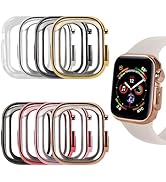 Watch Case Frame Cover Compatible with Apple Watch Bumper 38/40/41/42/44/45/49mm 8 Packs Soft TPU...