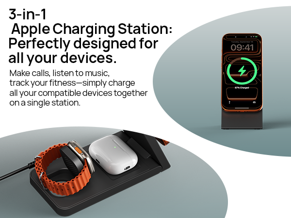 magsafe charging stand wireless 3 in one iphone