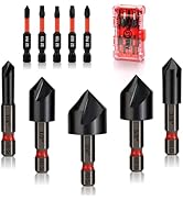 ANGELSWORD M35 Cobalt Countersink Drill Bit Set, 5 PCS 1/4"-3/4", TiAlN Coated Counter Sink Drill...