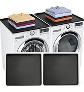2 PCS Silicone Washer Dryer Top Protector Mat 24"x19.7", Non-Slip Waterproof Heavy Duty Washer Li...
