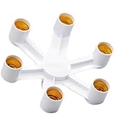 6 in 1 Light Socket Splitter - E26/E27 Light Bulb Splitter Adapter, 6 Way Bulbs Expand Lighting, ...