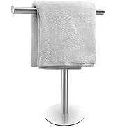 Bath Hand Towel Holder Stand for Bathroom Vanity Countertop Brushed Finish T-Shape Towel Bar Rack...