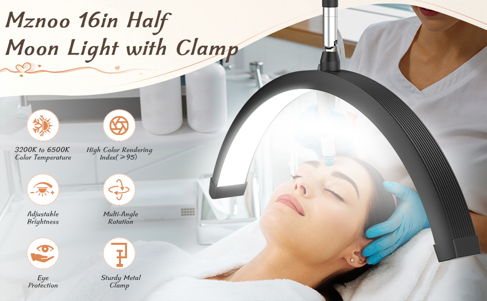 Mznoo 16 inch half moon light with clamp