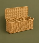 Cable Management Box, Handmade Rattan Cord Organizer for Power Strip | Open Slots Cord Hider for ...