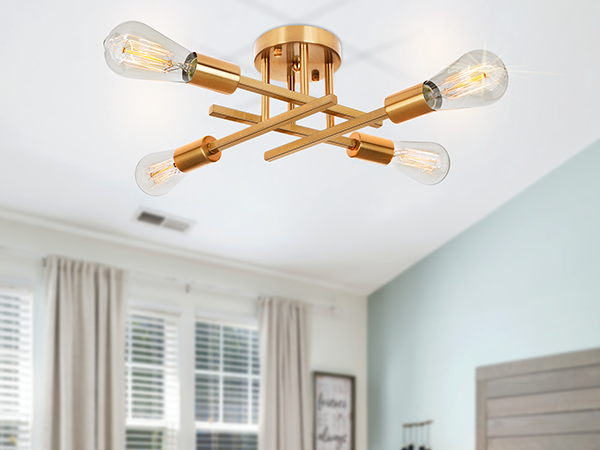 brushed golden lighting fixtures