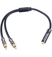 Devinal RCA to 1/8 Female Y Cable, Female 3.5mm to Dual RCA/Phono Male Stereo Splitter Cord, Mini...