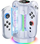 Charging-Dock-for-Nintendo-Switch-2-Joycon(2025), Switch 2 Charger Station with 10 LED Light, Joy...