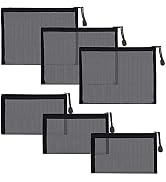 besharppin 6 Pack Mesh Cosmetic Bags, Nylon Makeup Pouches with Zipper for Home Office Purse Diap...