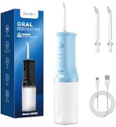 7AM2M Portable Cordless Water Flosser, Oral Irrigator with 3 Modes & 2 Tips, Fast Rechargeable, I...