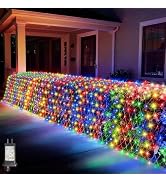 360 LED Colorful Christmas Net Lights Outdoor 8 Modes, 21ft x 5ft Waterproof Mesh Lights Giant Ne...