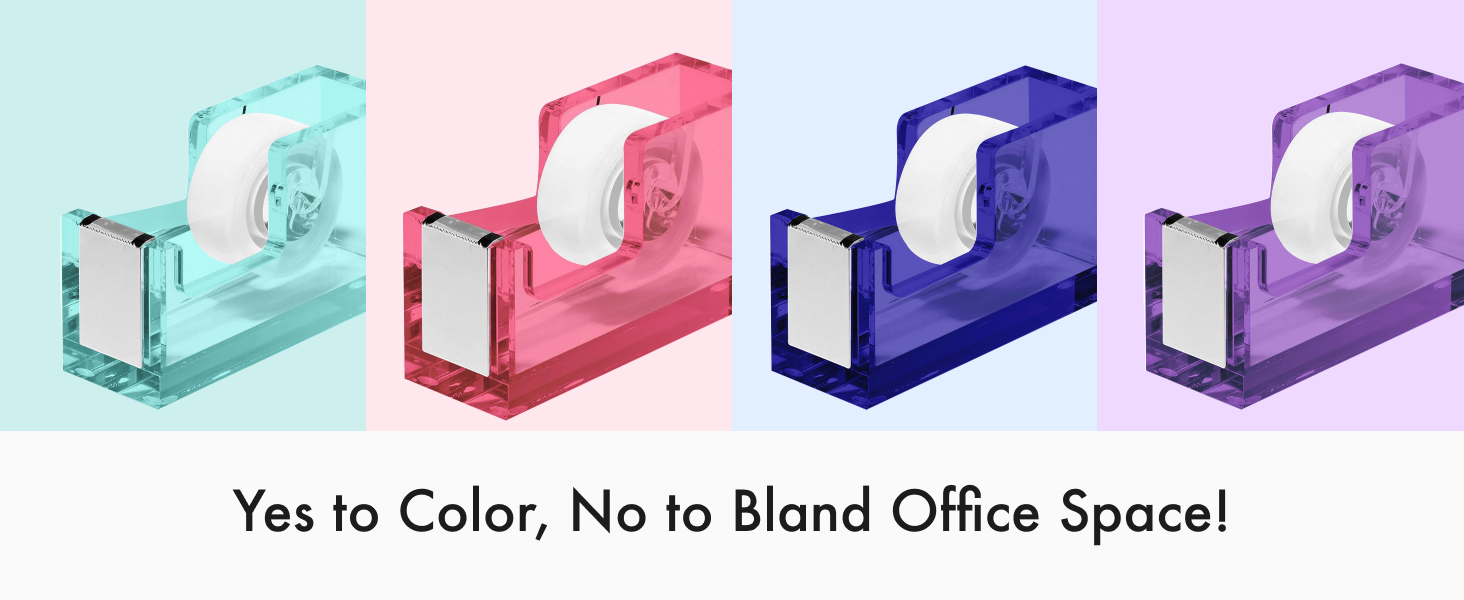 Acrylic tape dispenser Clear tape Rose Gold Non-slip tape dispenser Heavy-duty Modern desk organizer
