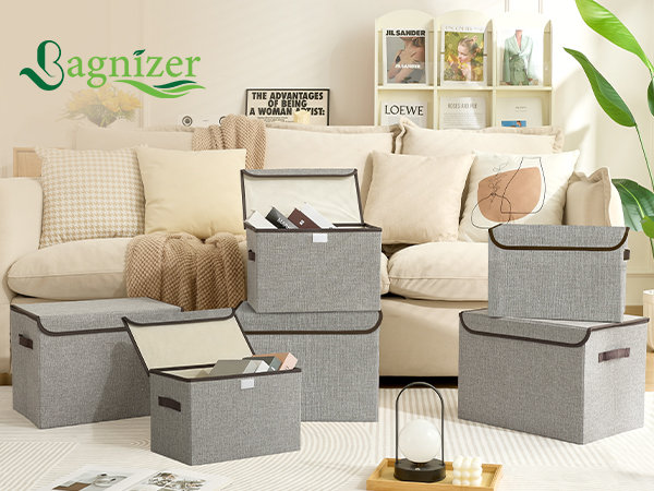 linen foldable fabric storage