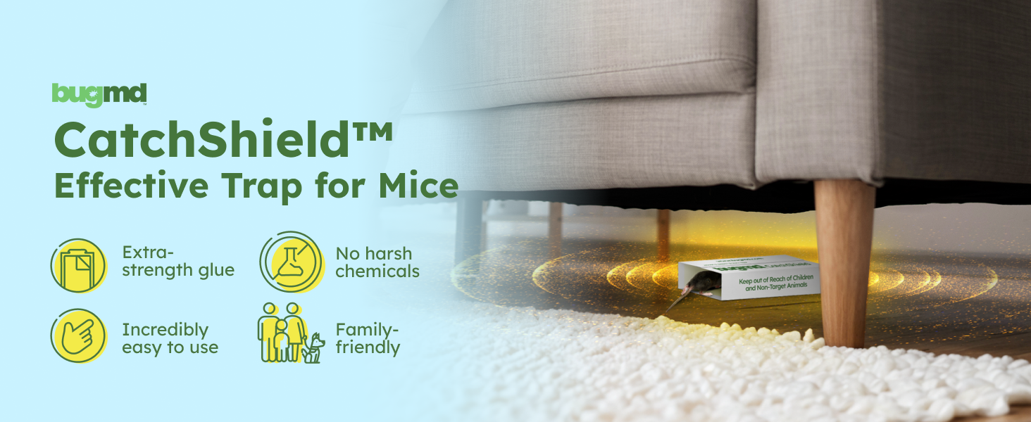 CatchShield mouse trap BugMD CatchShield mouse trap with smart tag compatibility natural repellent