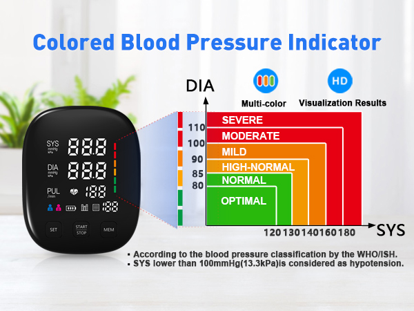 Colored Blood Pressure Indicator