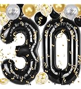 30th Birthday Decorations for Him, 40 inch 30 Balloon Numbers, 18 pcs 12 inch 30th Birthday Decor...