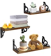 Floating Wall Hanging Shelves Set of 3, Wall-Mounted Storage Organizer Shelf for Bathroom, Shower...
