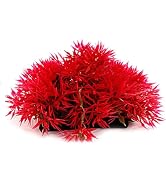 YuanHolumid Red Artificial Flowers, Fake Flowers, Artificial Pine with Base Grass Fish Tank Ornam...