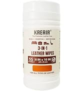 Kreair 3in1 Leather Wipes 55 Count, Clean, Condition & Restore Shine, XL 8"x10" Extra-Large Wipes...