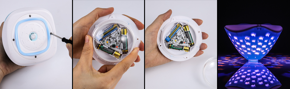 a hand holding a battery in a white plastic cover