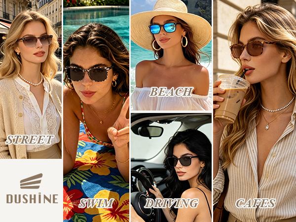 women polarized sunglasses UV400 driving beach hiking shopping versatile lightweight retro rectangle
