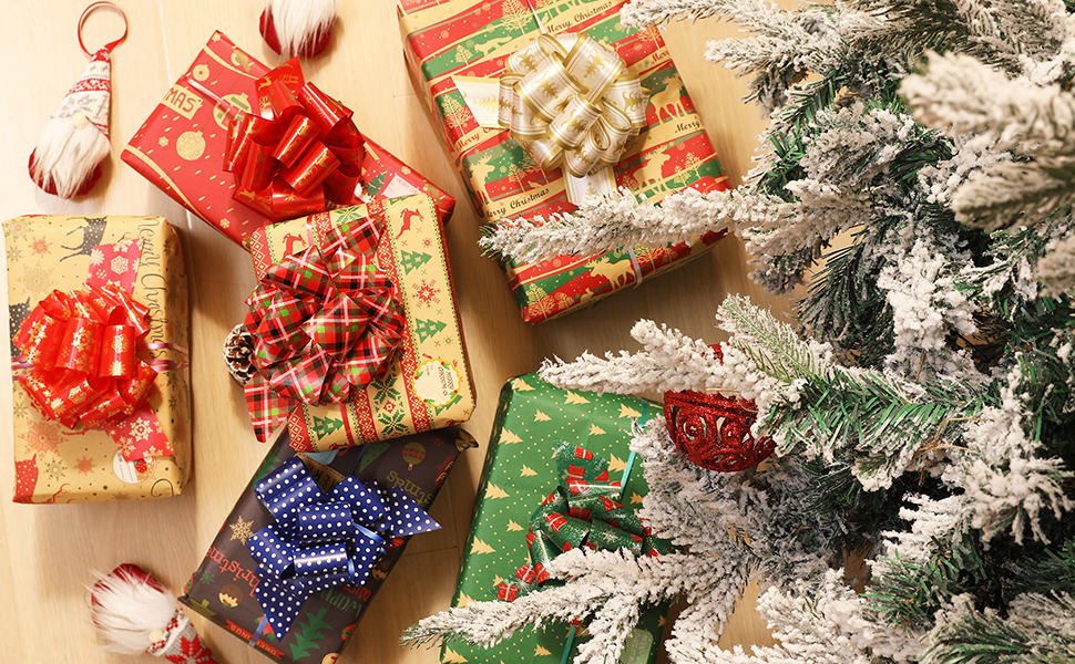 red gift bows large xmas