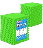 Blue Horizon Microfiber Cleaning Towels, Pack of 24, Ultra Soft Plush Washcloth, All Purpose Prem...