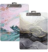 Fashion Clipboard (2 Pack), Standard A4 Letter Size, 12.5" x 9", Wooden Clipboard, Low Profile Cl...