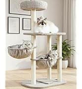 Cat Tree Tower for Indoor Cats Large Adult - 42 Inch Small Cats Condo Bed with Scratching Post Ha...