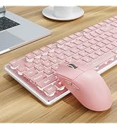SEUNKWANG EWEADN X7S Wireless Keyboard and Mouse with Pudding Keycaps, Metal Panel, 2.4G Recharge...