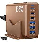 Newdarren 165W Charging Station, 6 Port Desktop Charger, 3 Ports 40W Brown | Multi-Device Charger...
