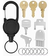 Universal Paper Towel Dispenser KeySet + Retractable Key Chain - 8 Pcs Compatible with Tork SCA 1...