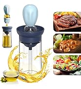 WIOR Glass Olive Oil Dispenser with Silicone Brush 2 in 1, 180ml Silicone Dropper Measuring Cooki...