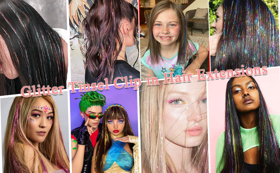 Clip in Hair Tinsel