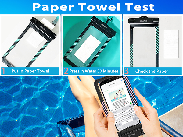 waterproof phone protector pouch iphone water case holder necklace under water park pool Vacation
