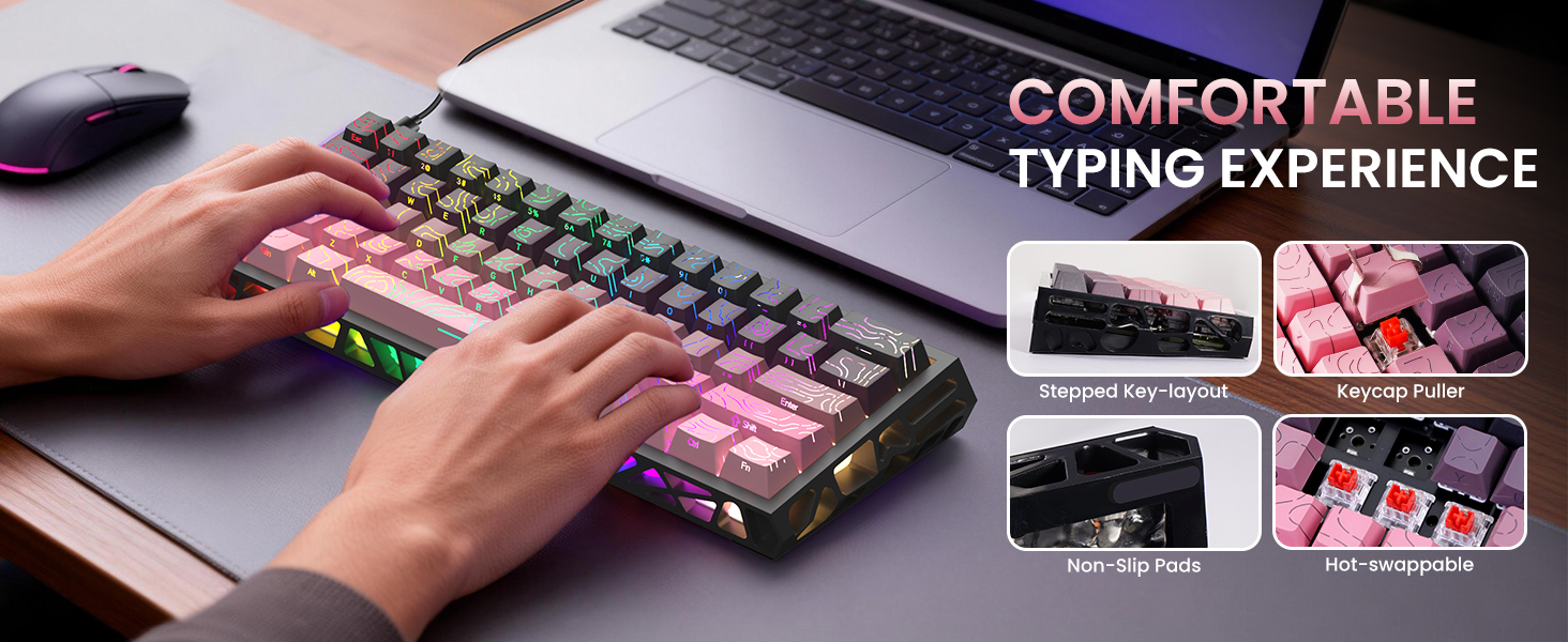 mechanical gaming keyboard wireless backlit keyboard hot swappable highground teclado gamer