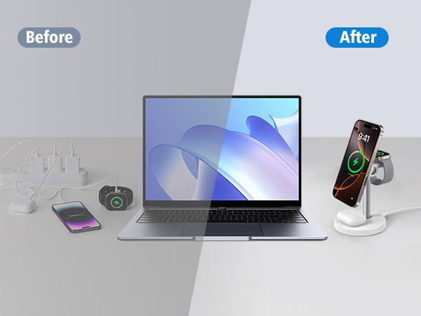 magnetic charger charging station wireless iphone 3 in 1 magsafe phone watch fast airpods mag-safe