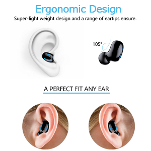 Single Bluetooth Earbud, Mini Invisible Wireless Headset, in Ear invisible bluetooth Headphones