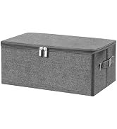 ANMINY Storage Bins with Zipper Lids 13 Qt Lidded Fabric Storage Boxes Baskets Cubes with Handles...
