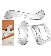 BIRZOO Stainless Steel Muscle Scraper Tool Set, Metal Fascia Massage Tools for Deep Tissue Body R...