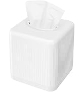 Livelab Tissue Box Cover with Base, Square Plastic Tissue Box Holder Decorative Tissue Cover Mode...