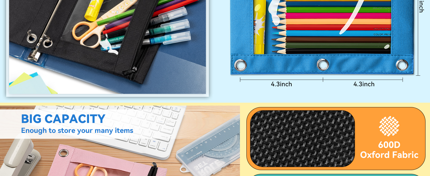 pencil pouch for 3 ring binder