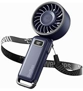 Diveblues Portable Handheld Fan, 7.4m/s High Speed Turbo Fan, 180° Foldable 4-in-1 Personal Neck ...